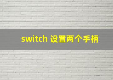 switch 设置两个手柄